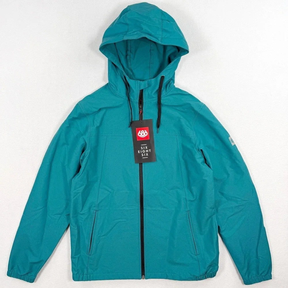 686 Unix Hooded Jacket Deep Lake Blue Size M Mens KCR915, NEW‎